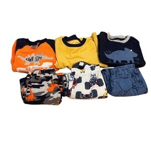 3 Pair Bundle Toddler Pajamas Fleece Set Carter's Size 3T Dinosaurs Trucks Camo